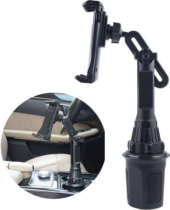 Tablethouder auto – Bekerhouder standaard – Universele tablet & telefoon houder – 3.5-12.5 inch – Zwart-Tablethouder-Ilumina Benelux