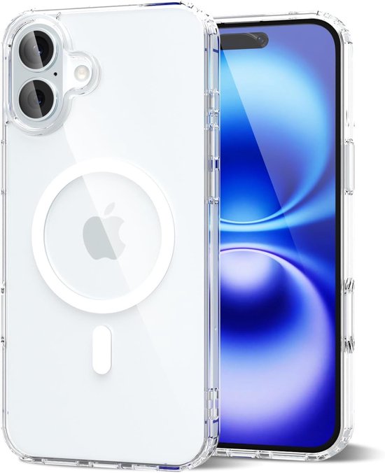 iPhone 16 Plus Hoesjes – Transparante Backcover – MagSafe Compatibel – Schokbestendig – Helder Transparant-Ilumina Benelux