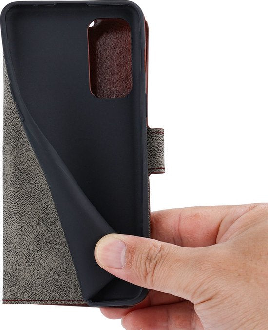 Bookcase Geschikt voor: Samsung Galaxy M52 5G Bruin - portemonnee hoesje