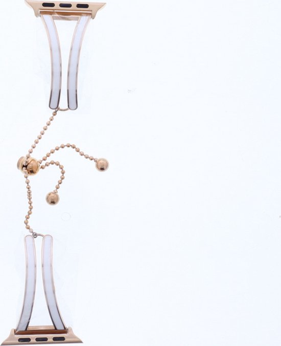 Bracelet / band Geschikt voor: iWatch 38 mm 40 mm 42 mm 44 mm Meisjes Unieke sieradenstijl Klassieke manchetarmband Roestvrij stalen polsband Bangle Chain Geschikt voor: Apple Watch-serie 9 8 7 6 5 4 3 2 1 - Wit