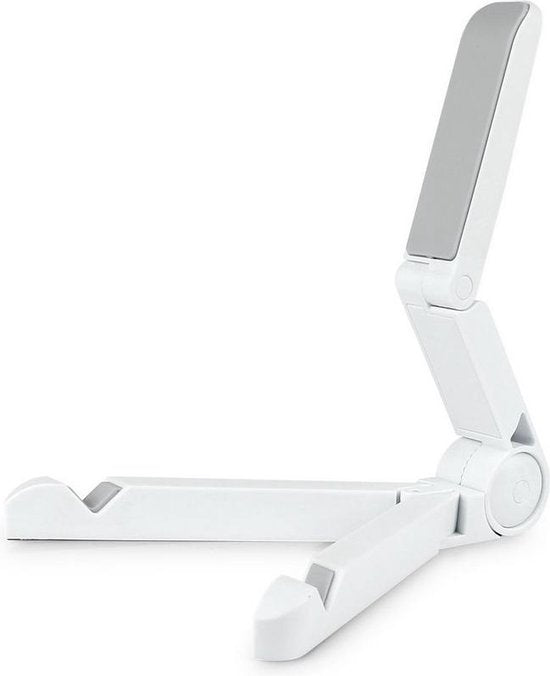 Tablethouder bureau – Verstelbare desktop standaard – Inklapbaar – Geschikt voor iPhone/iPad/Samsung Galaxy Tab – Wit-Bureauhouders-Ilumina Benelux