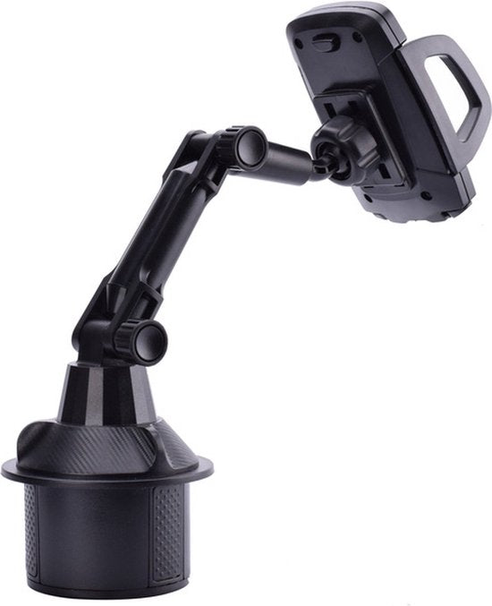 Telefoonhouder auto – Bekerhouder klem – Verstelbaar & stevig – Geschikt voor auto, loopband & treadmill – Zwart-Ilumina Benelux