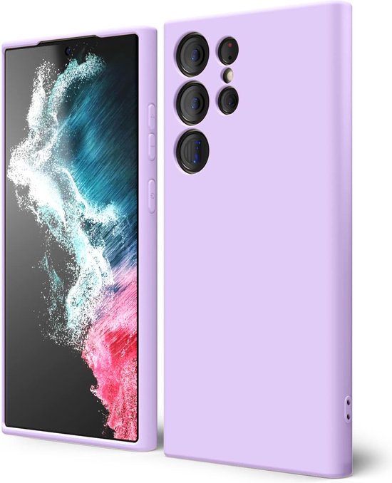 Samsung Galaxy S22 Ultra Hoesjes – Liquid Solid Siliconen Backcover – Soft Touch – Schokbestendig – Paars-Ilumina Benelux