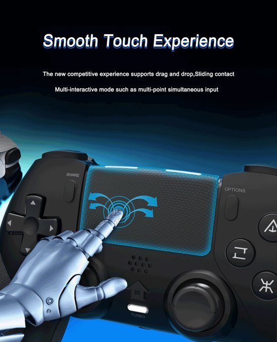 PS5 Controller – Draadloze Gamepad met Back Buttons – Turbo & Touchpad – Compatibel met PS5/PS4/PC – Wit