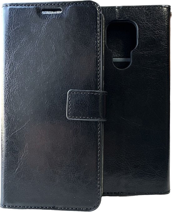 Motorola Moto E5 Plus Hoesjes – Portemonnee Bookcase – Magneetsluiting – 2x Screenprotector – Zwart-Ilumina Benelux