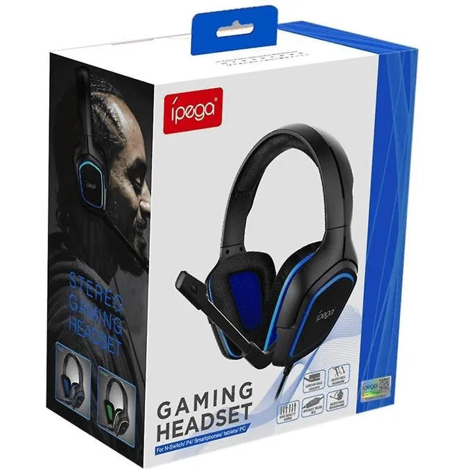 Gaming Headset voor PS5, PS4, Xbox One en PC – Bedrade Gaming Koptelefoon met Microfoon – 2 Meter Kabel – Blauw