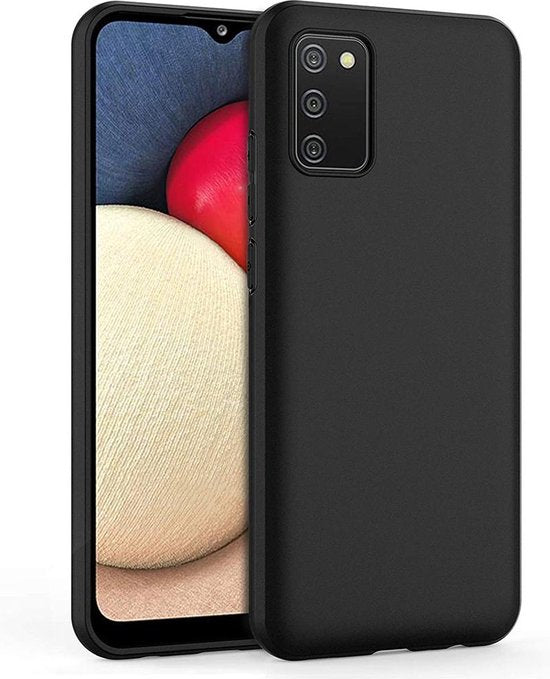 Samsung Galaxy A03s Hoesjes – Siliconen Backcover – Soft Touch – Inclusief Screenprotector – Zwart-Ilumina Benelux