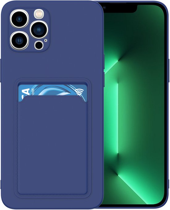 iPhone 13 Pro Max Hoesjes – Siliconen Backcover – TPU – Pasjeshouder – Blauw-Ilumina Benelux