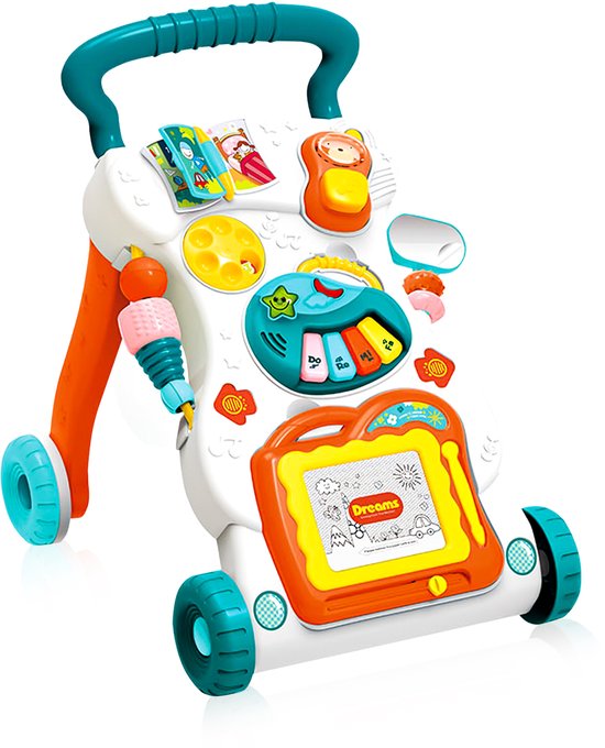 Velox Goods VL-510 Baby Loopwagen – Educatieve Wiplooptrainer – Vanaf 9 Maanden – Met Speelbord – Multicolor-Looptrainer-Ilumina Benelux