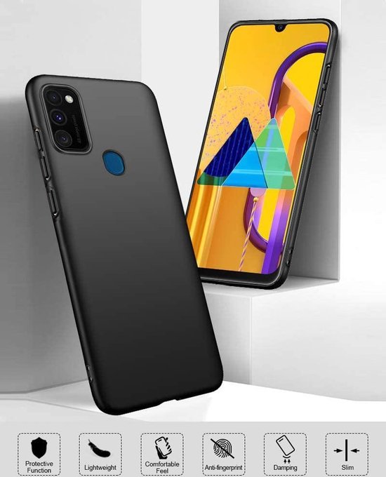 Samsung Galaxy M21 Hoesjes – Siliconen Backcover – Soft Silicone – Schokbestendig – Zwart