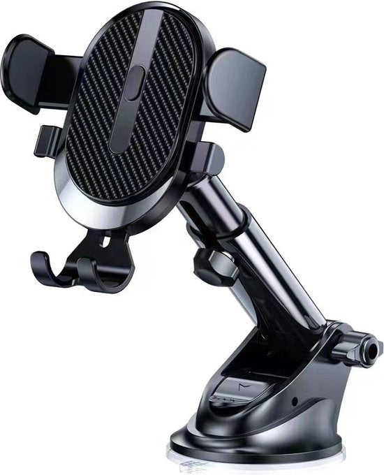 Telefoonhouder auto – Voorruit/Dashboard/Ventilatierooster – Universeel t/m 7 inch – 360° draaibaar – Sterke zuignap & clip – Zwart-Ilumina Benelux