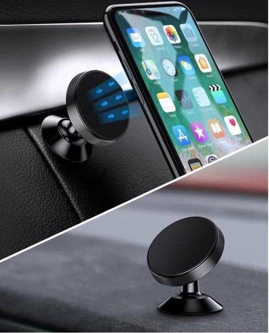 Telefoonhouder auto – Magnetische autohouder rond – 360° draaibaar – Universeel – Zilver-Ilumina Benelux