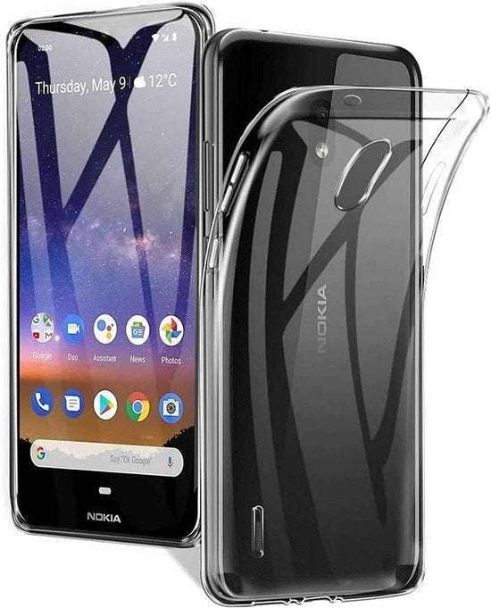 Nokia 1.3 Hoesjes – Transparante TPU Siliconen Backcover – 2x Gehard Glas Screenprotector – Anti-kras-Ilumina Benelux