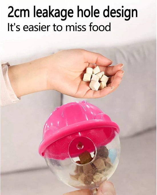 Speelgoed met zuignap voor katten in de vorm van een bal / Kattenspeeltje / speeltje voor poesjes & Katten / Kattenspeelgoed - Kattenspeeltjes - roze