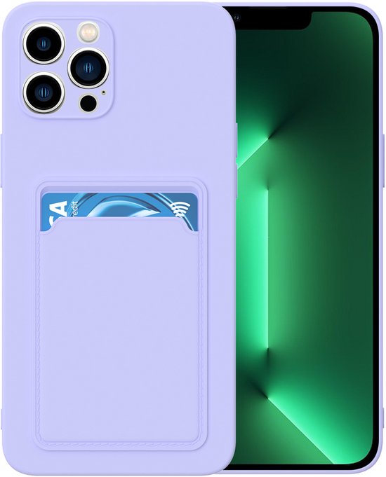 iPhone 13 Pro Max Hoesjes – Siliconen Backcover – Pasjeshouder – TPU – Lila-Ilumina Benelux