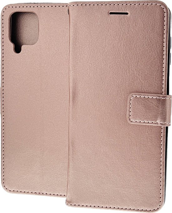 Samsung Galaxy A42 5G Hoesjes – Portemonnee Bookcase – Magneetsluiting – 2x Gehard Glas Screenprotector – Roségoud-Ilumina Benelux