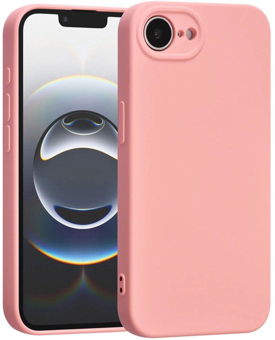 iPhone 16E Hoesjes – Liquid Siliconen Backcover – Soft Touch – Schokbestendig – Zalmroze-Ilumina Benelux