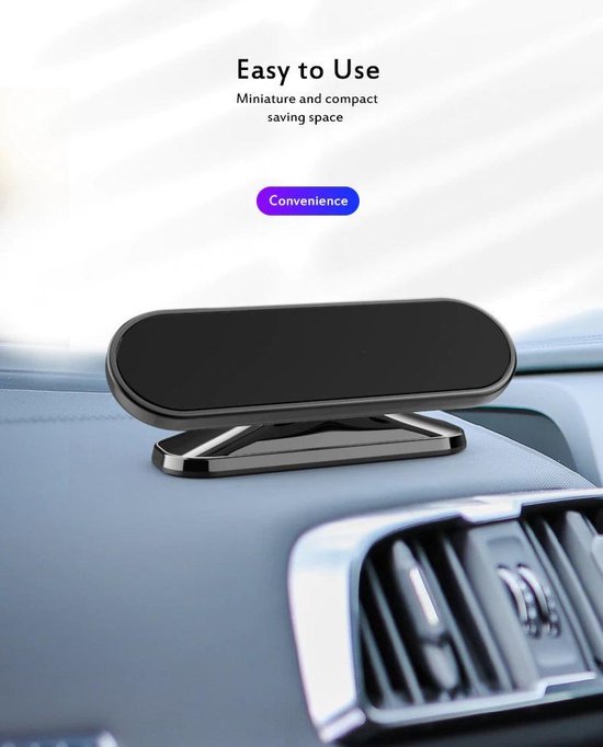 Telefoonhouder auto – Magnetische Autohouder – 360° Draaibaar – Sterke Magneet – Zwart-Ilumina Benelux