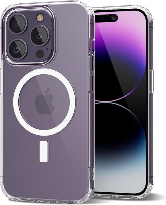 iPhone 14 Pro Hoesjes – Transparante MagSafe Backcover – Schokbestendige Hoeken – Doorzichtig-Ilumina Benelux