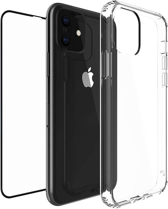 iPhone 11 Pro Max Hoesjes – Anti-Shock TPU Siliconen Backcover – Inclusief 2x Screenprotector Gehard Glas – Transparant-Ilumina Benelux