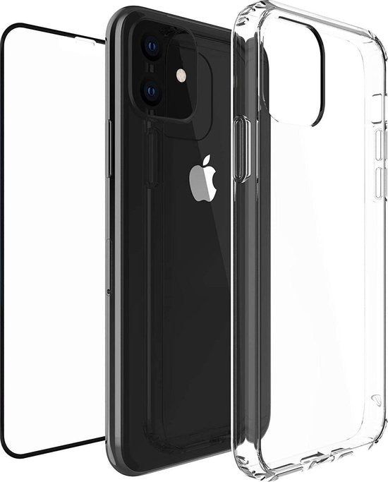 iPhone 12 Pro Max Hoesjes – Anti-Shock TPU Siliconen Backcover – Inclusief Screenprotector Gehard Glas – Transparant-Ilumina Benelux