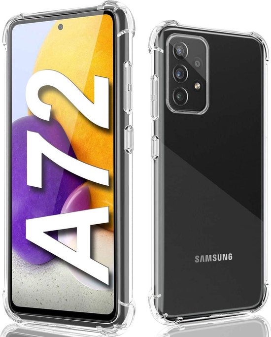 Samsung Galaxy A72 Hoesjes – Transparante TPU Backcover – Versterkte Hoeken – Schokabsorptie – Flexibel-Ilumina Benelux