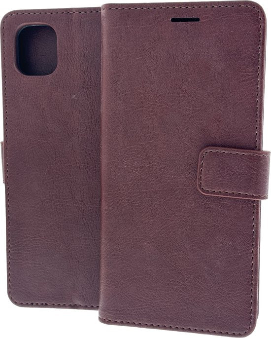 Portemonnee Hoesje - 2 Pack Screenprotector Geschikt voor: Samsung Galaxy A04 - Bruin