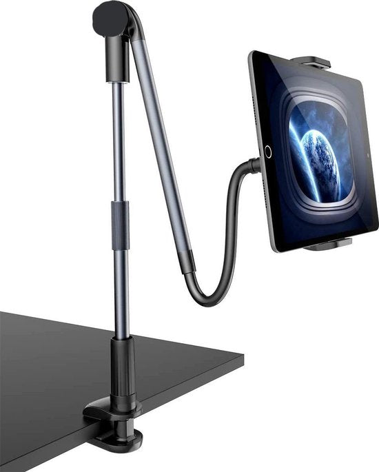 Tablethouder Lange Arm Zwanenhals - Tabletstandaard voor Nachtkastje, Bureau, Tafel, Bed - Lazy Houder 360° Flexibele Standaard - statief - Geschikt voor: iPad Mini Pro Air, Tablets en Andere 4.7-10.5 Inch