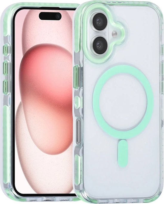 iPhone 16 Hoesjes – MagSafe Backcover – Hoes met Koord – Groen-Ilumina Benelux