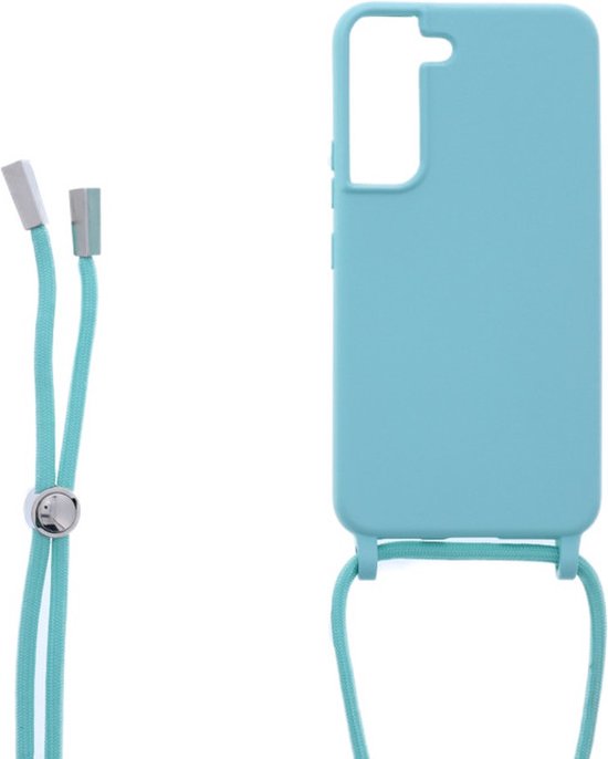 Samsung Galaxy S22+ Hoesjes – Siliconen Backcover met Ketting – TPU – Turquoise-Ilumina Benelux