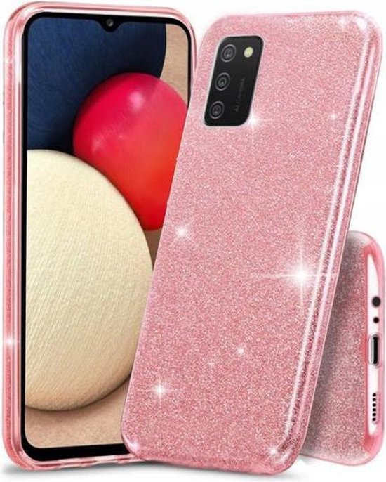 Samsung Galaxy M31S Hoesjes – Siliconen TPU Backcover – Glitter BlingBling – Roze-Ilumina Benelux
