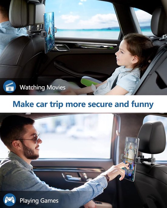 Tablet houder auto hoofdsteun - Geschikt voor: Ipad en Telefoon - Universeel - Auto Accessoires