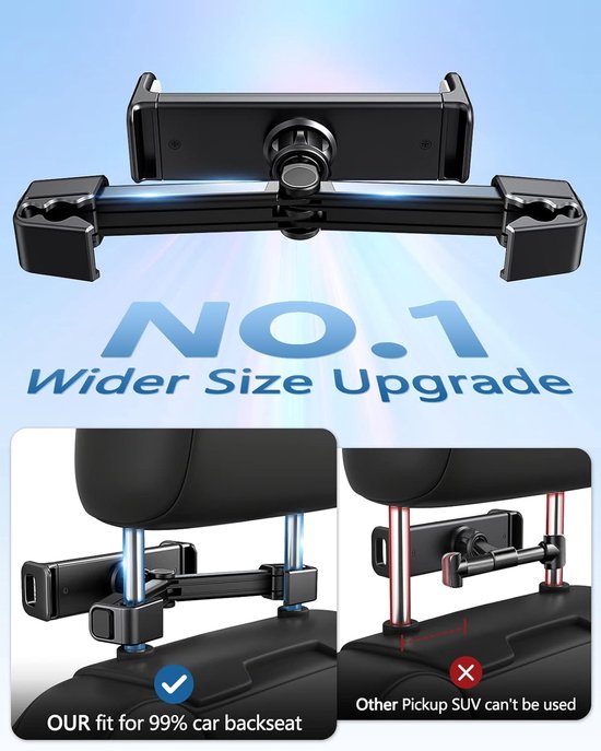 Tablet houder auto hoofdsteun - Geschikt voor: Ipad en Telefoon - Universeel - Auto Accessoires