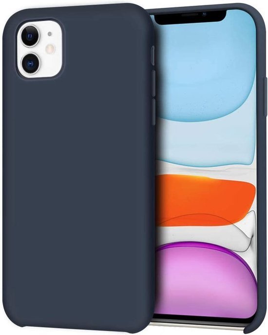 iPhone 11 Pro Hoesjes – Siliconen Backcover – Inclusief Screenprotector Gehard Glas – Anti-kras – Blauw-Ilumina Benelux