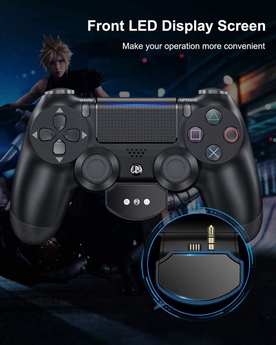 Back Button Attachment voor PS4 Controller – Programmeerbare Paddles met Turbo-functie & LED Display – Plug & Play – Geschikt voor: Playstation 4 Controller
