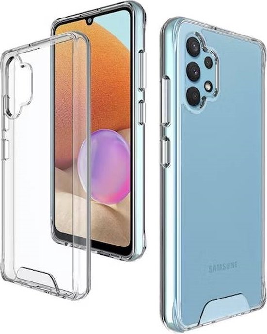 Samsung Galaxy A32 5G Hoesjes – Military Grade Siliconen Backcover – Schokbestendig – Crystal Clear Transparant-Ilumina Benelux