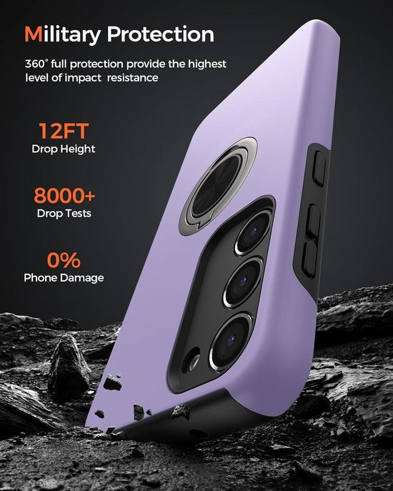 Samsung Galaxy S23 Hoesjes – Harde Backcover met Vingerring – Anti-drop – Paars-Ilumina Benelux