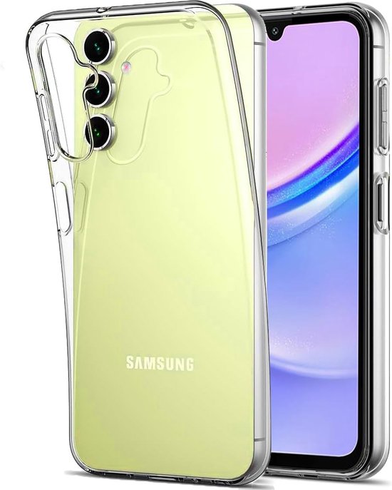 Samsung Galaxy A25 Hoesjes – Transparante Siliconen Backcover – Screenprotector Gehard Glas – Camera Lens Protector – Transparant