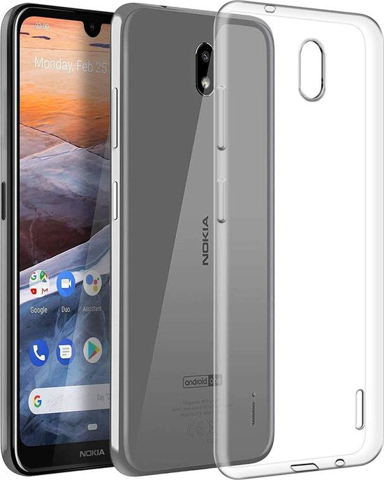 Nokia 2.2 Hoesjes – Transparante Siliconen Backcover + 2x Screenprotector – Gehard Glas – Anti-kras-Ilumina Benelux