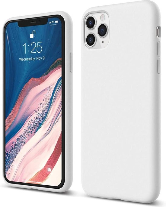 iPhone 12 Pro Max Hoesjes – Liquid Siliconen Backcover – Schokbestendig – Premium – Wit-Ilumina Benelux