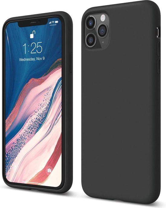 iPhone 12 Pro Hoesjes – Liquid Siliconen Backcover – Soft Touch – Schokbestendig – Zwart-Ilumina Benelux
