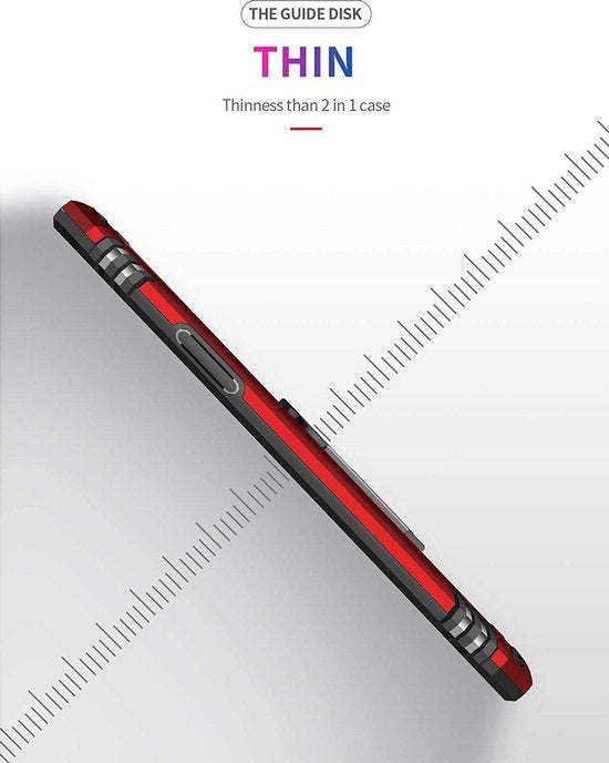 iPhone 11 Hoesjes – Anti-Shock Hybride Ring Armor Backcover – Schokbestendig – Rood-Ilumina Benelux