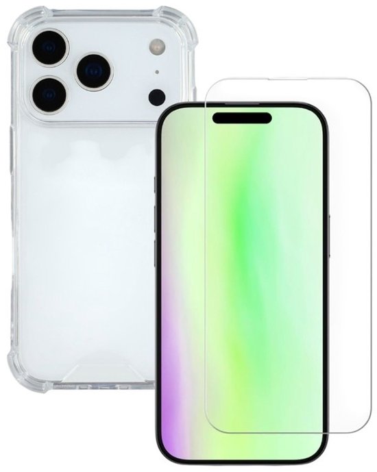 iPhone 17 Pro Max Hoesjes – Siliconen Backcover – Schokbestendig – Transparant – Incl. 3x Screenprotector-Ilumina Benelux