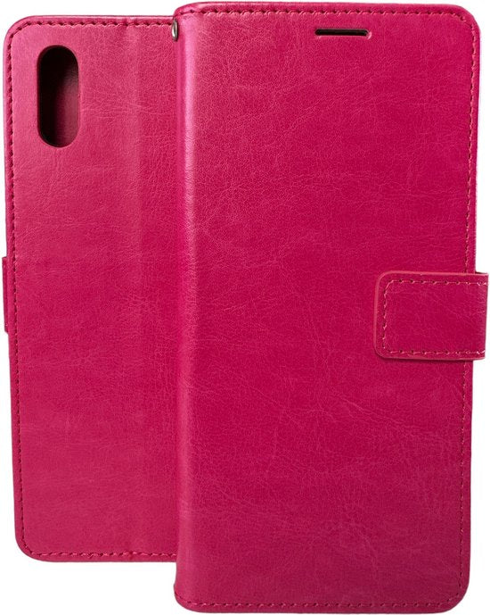 Xiaomi Redmi 9A Hoesjes – Portemonnee Book Case – Pasjeshouder – Magneetsluiting – Roze-Ilumina Benelux
