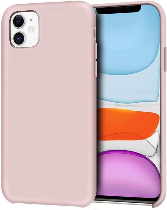 iPhone 11 Pro Hoesjes – Siliconen Backcover + Screenprotector – Gehard Glas – Anti-kras – Pink Sand-Ilumina Benelux