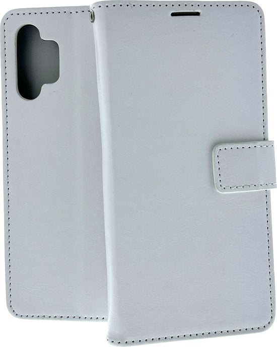 Samsung Galaxy A13 4G Hoesjes – Portemonnee Book Case – Pasjeshouder – Magneetsluiting – Wit-Ilumina Benelux