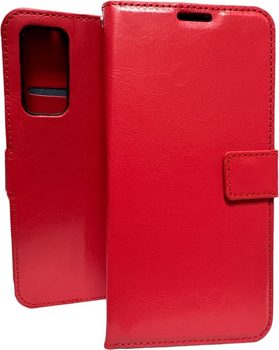 Samsung Galaxy A23 Hoesjes – Portemonnee Hoes – 2 Pack Screenprotector – Magneetsluiting – Rood-Ilumina Benelux