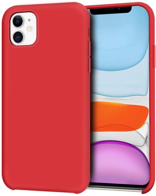 iPhone 12 Hoesjes – Liquid Siliconen Backcover – Soft Touch – Schokbestendig – Rood-Ilumina Benelux