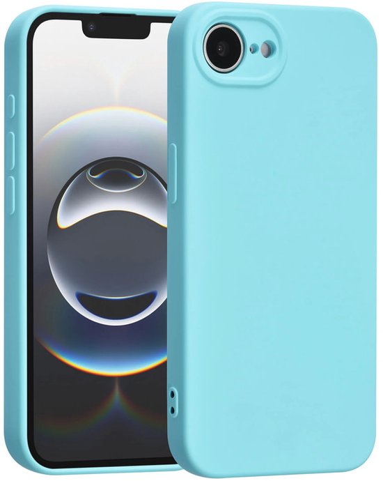 iPhone 16E Hoesjes – Liquid Siliconen Backcover – Soft Touch – Schokbestendig – Koraalblauw-Ilumina Benelux