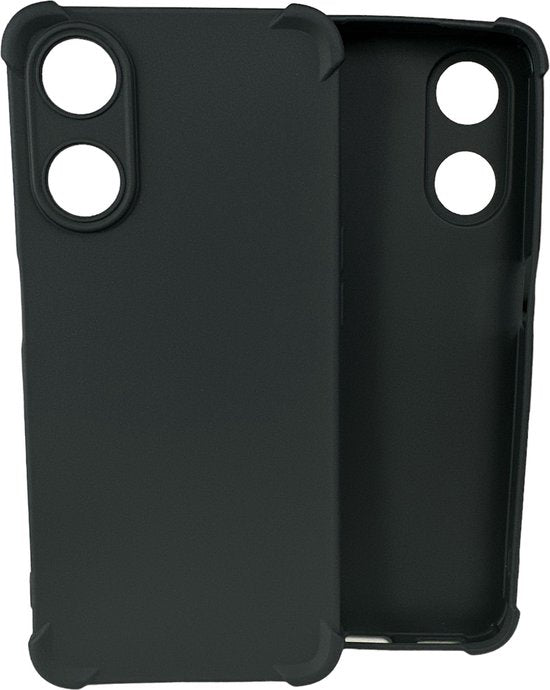 Oppo A17 Hoesjes – Siliconen Backcover – Schokbestendig – Inclusief Screenprotector – Zwart-Ilumina Benelux